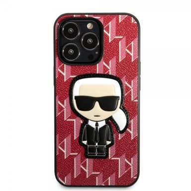 Karl Lagerfeld iPhone 13 Pro Kuori Monogram Iconic Patch Punainen