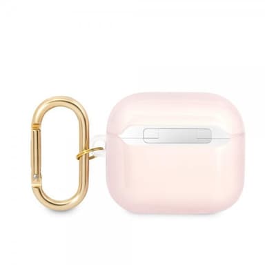 Guess AirPods 3 Kuori Printed Stripe & Gold Hook Vaaleanpunainen