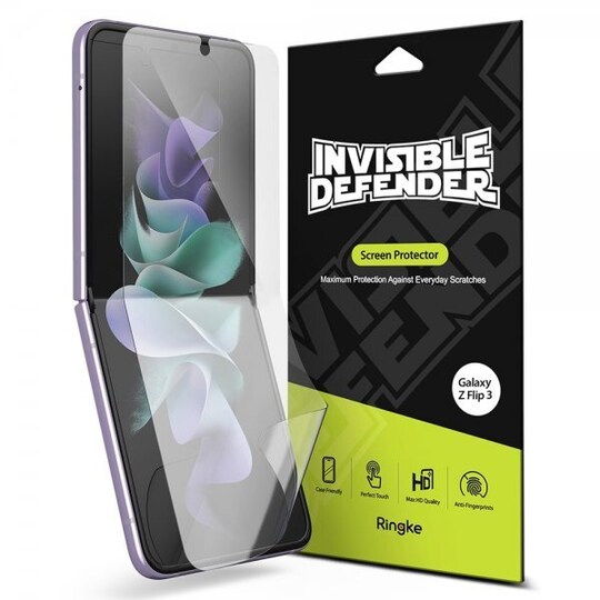Ringke Samsung Galaxy Z Flip 3 Näytönsuoja Invisible Defender 2-pakkaus