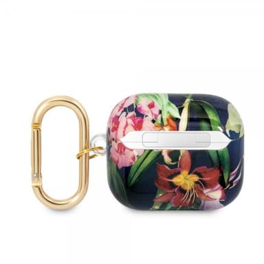 Guess AirPods 3 Kuori Flower Print & Gold Hook Sininen