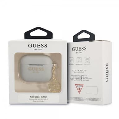 Guess AirPods 3 Kuori Classic Logo 4G Charm Harmaa