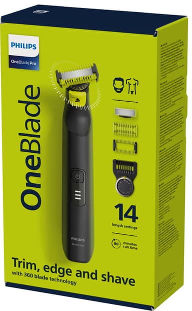 Philips OneBlade Pro 360 trimmeri kasvoille ja vartalolle QP6541/15