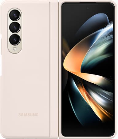 Samsung Galaxy Z Fold 4 ohut suojakuori jalustalla (hiekka)