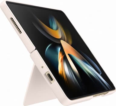 Samsung Galaxy Z Fold 4 ohut suojakuori jalustalla (hiekka)