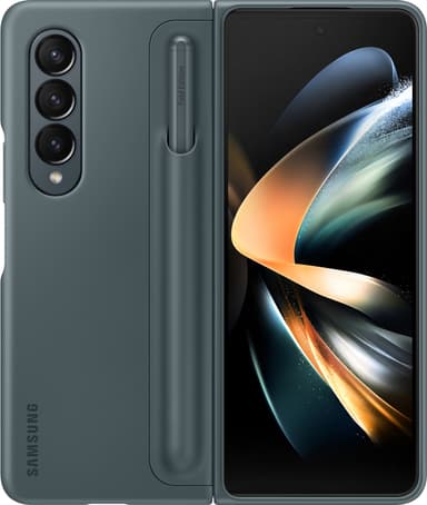Samsung Galaxy Z Fold 4 suojakuori jalustalla + kynä (harmaanvihreä)