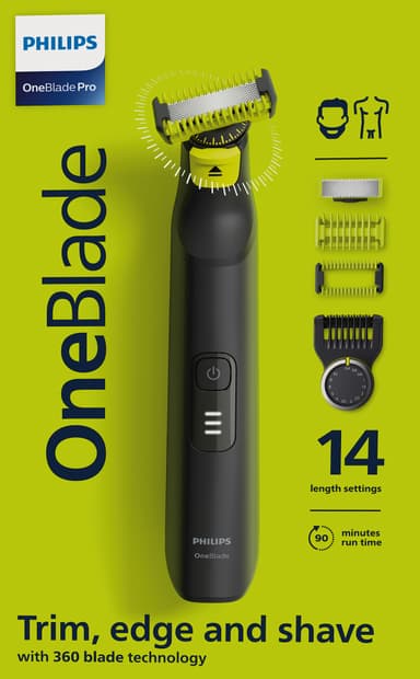 Philips OneBlade Pro 360 trimmeri kasvoille ja vartalolle QP6541/15