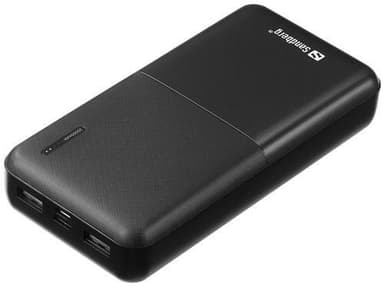 20 000 mAh Saver Power Bank, musta