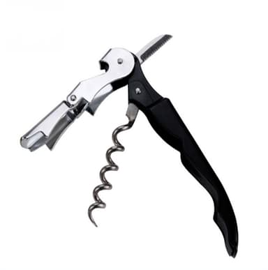 Seahorse Knife -viinipullonavaaja ruostumatonta terästä Musta
