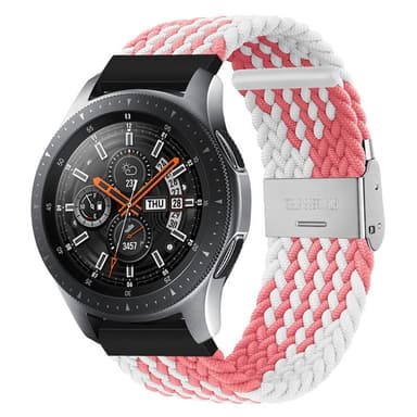 Punottu elastinen rannekoru Samsung Galaxy Watch 46mm - pinkwhite