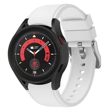 Silikoni Rannekoru No-Gap Samsung Galaxy Watch 5 Pro (45mm) - Valkoine