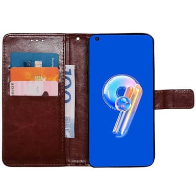 Lompakkokotelo 3-kortti Asus Zenfone 9 - Ruskea
