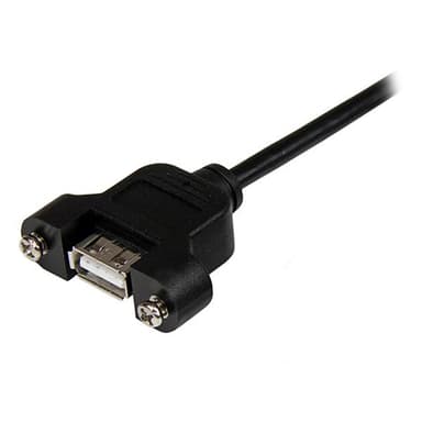StarTech.com 30 cm panelmontering USB-kabel A till A - F/M, 0,3 m, USB A, USB A,