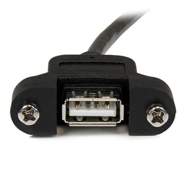 StarTech.com 30 cm panelmontering USB-kabel A till A - F/M, 0,3 m, USB A, USB A,