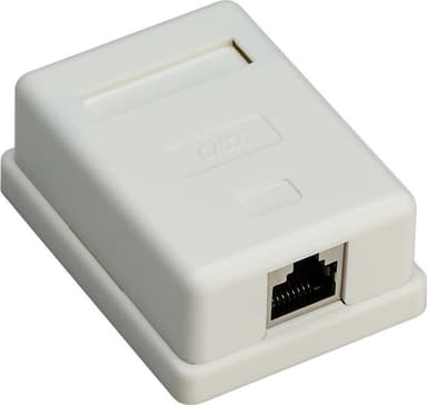 Goobay 1-porttinen RJ45-pinta-asennuskotelo, CAT 6, STP, valkoinen