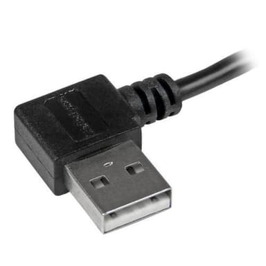 StarTech.com USB2AUB2RA2M, 2 m, USB A, Micro-USB B, USB 2.0, Uros/uros, Musta
