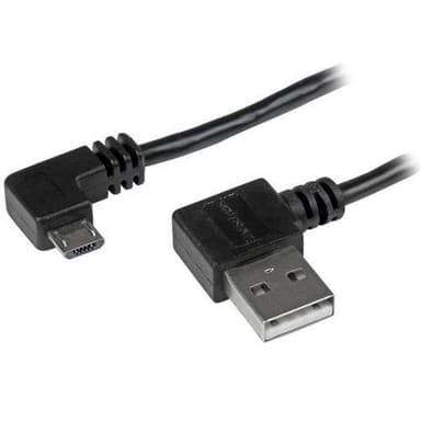 StarTech.com USB2AUB2RA2M, 2 m, USB A, Micro-USB B, USB 2.0, Uros/uros, Musta