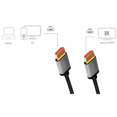 HDMI-kaapeli Ultra High Speed 8K/60 4K/120Hz 2m