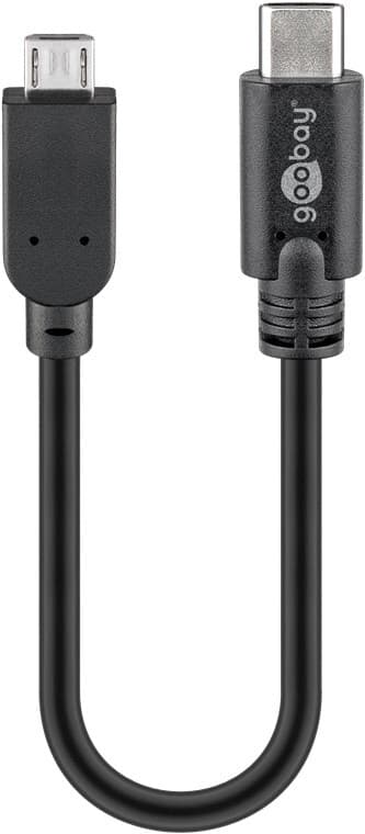 Goobay USB 2.0 -kaapeli USB-C™ - Micro-B 2.0, musta