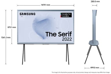Samsung 65'' The Serif 4K QLED älytelevisio (2022, Cotton Blue)