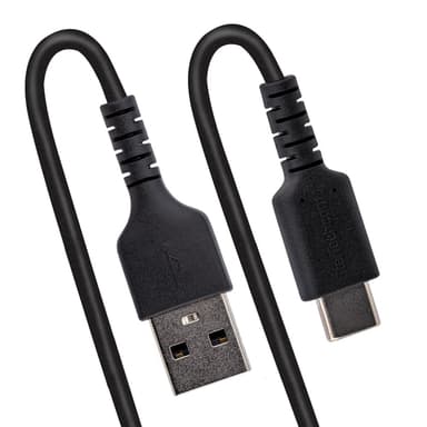 StarTech.com 50 cm USB-A till C-laddningskabel, kraftig spiralkabel för snabb l