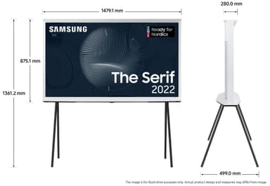 Samsung 65'' The Serif 4K QLED älytelevisio (2022, Cloud White)