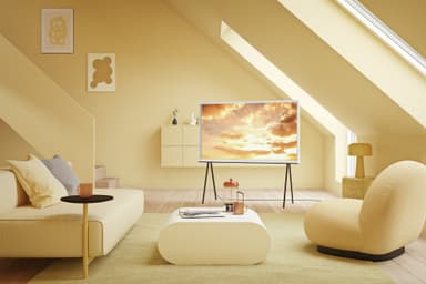 Samsung 55   The Serif 4K QLED älytelevisio (2022, Cloud White)