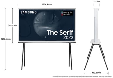 Samsung 55'' The Serif 4K QLED älytelevisio (2022, Cloud White)