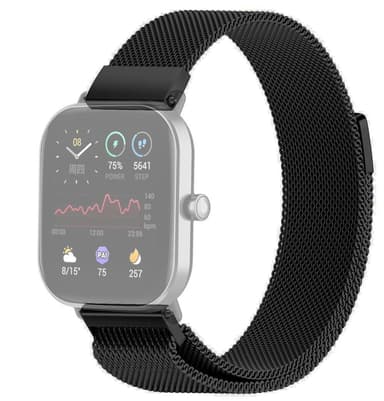 SKALO Milanese Loop to Amazfit Bip/Bip U/Bip U Pro/Bip S - Musta