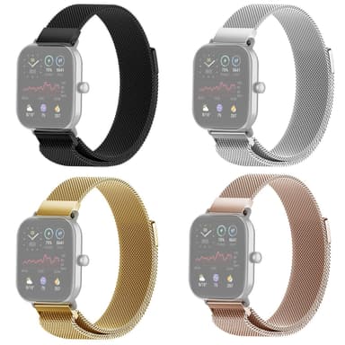 SKALO Milanese Loop to Amazfit Bip/Bip U/Bip U Pro/Bip S - Musta