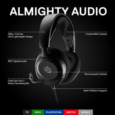 SteelSeries Arctis Nova 1 pelikuulokkeet (musta)