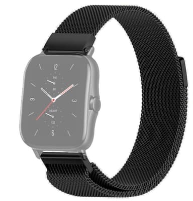 SKALO Milanese Loop to Amazfit GTS 3 - Musta