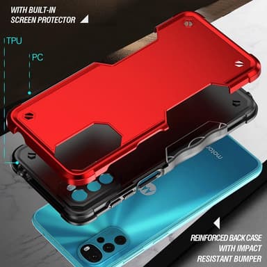 SKALO Motorola Moto G22 Shockproof Armor Suojakuori - Ruusukulta