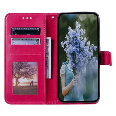 SKALO Motorola Moto G52 Mandala lompakkokotelo - Cerise