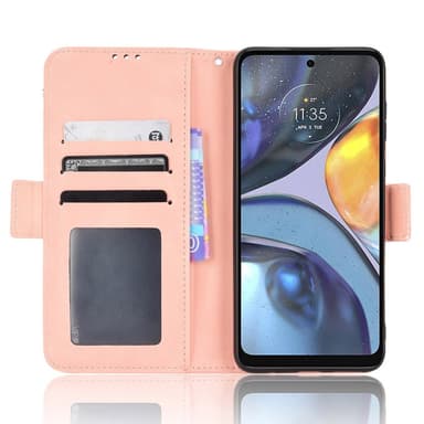 SKALO Motorola Moto G22 6-lokeroa Lompakkokotelo - Pinkki