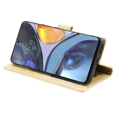 SKALO Motorola Moto G22 Mandala lompakkokotelo - Kulta