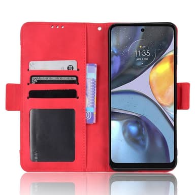 SKALO Motorola Moto G22 6-lokeroa Lompakkokotelo - Punainen