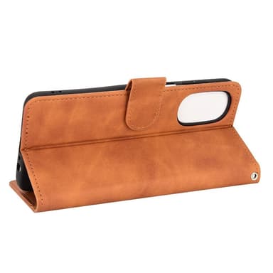 SKALO Motorola Moto G52 Matt PU Nahka lompakkokotelo - Ruskea