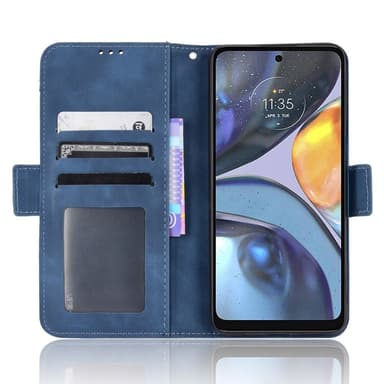 SKALO Motorola Moto G22 6-lokeroa Lompakkokotelo - Sininen
