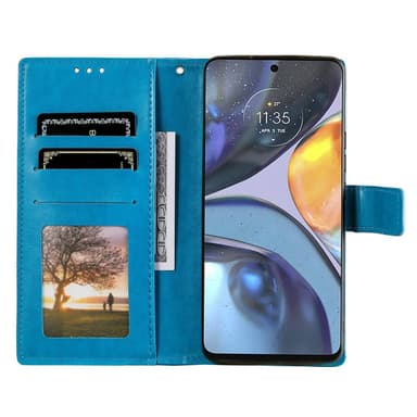 SKALO Motorola Moto G22 Mandala lompakkokotelo - Sininen