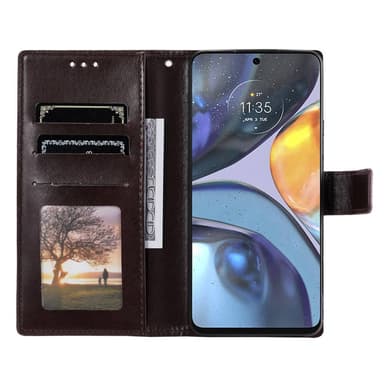 SKALO Motorola Moto G22 Mandala lompakkokotelo - Ruskea