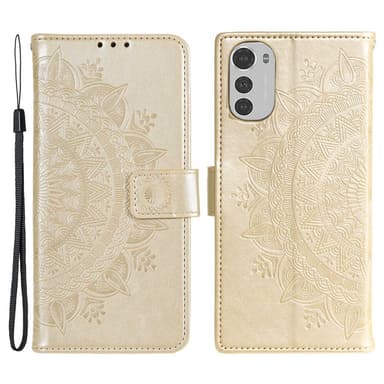 SKALO Motorola Moto E32/E32s Mandala lompakkokotelo - Kulta