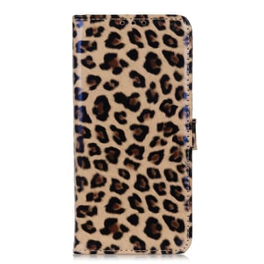 SKALO Motorola Moto G22 Leopardikuvioinen lompakkokotelo PU-nahasta.