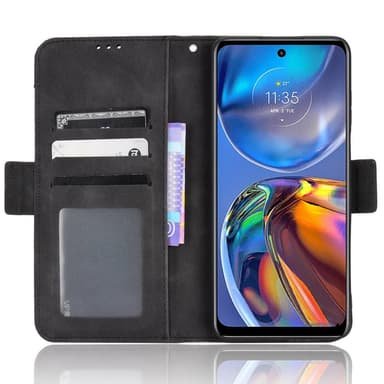 SKALO Motorola Moto E32/E32s 6-lokeroa Lompakkokotelo - Musta