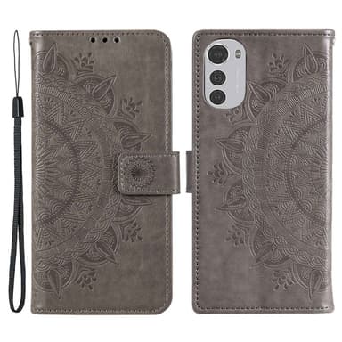 SKALO Motorola Moto E32/E32s Mandala lompakkokotelo - Harmaa