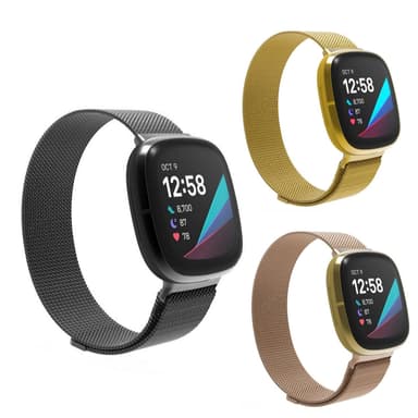 SKALO Milanese Loop to Fitbit Sense - Musta