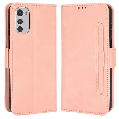 SKALO Motorola Moto E32/E32s 6-lokeroa Lompakkokotelo - Pinkki