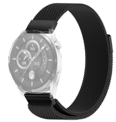 SKALO Milanese Loop to Huawei Watch GT 3 46mm - Musta