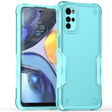 SKALO Motorola Moto G22 Shockproof Armor Suojakuori - Turkoosi
