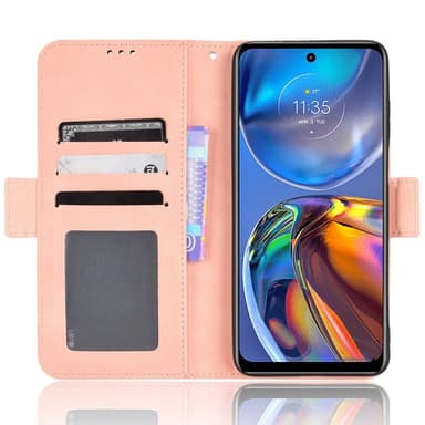 SKALO Motorola Moto E32/E32s 6-lokeroa Lompakkokotelo - Pinkki