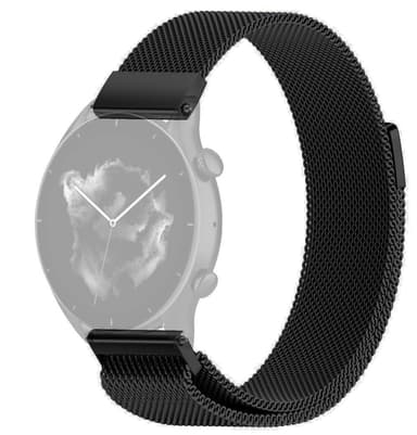 SKALO Milanese Loop to Amazfit GTR 3/GTR 3 Pro - Musta